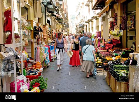 naples italy shopping street.